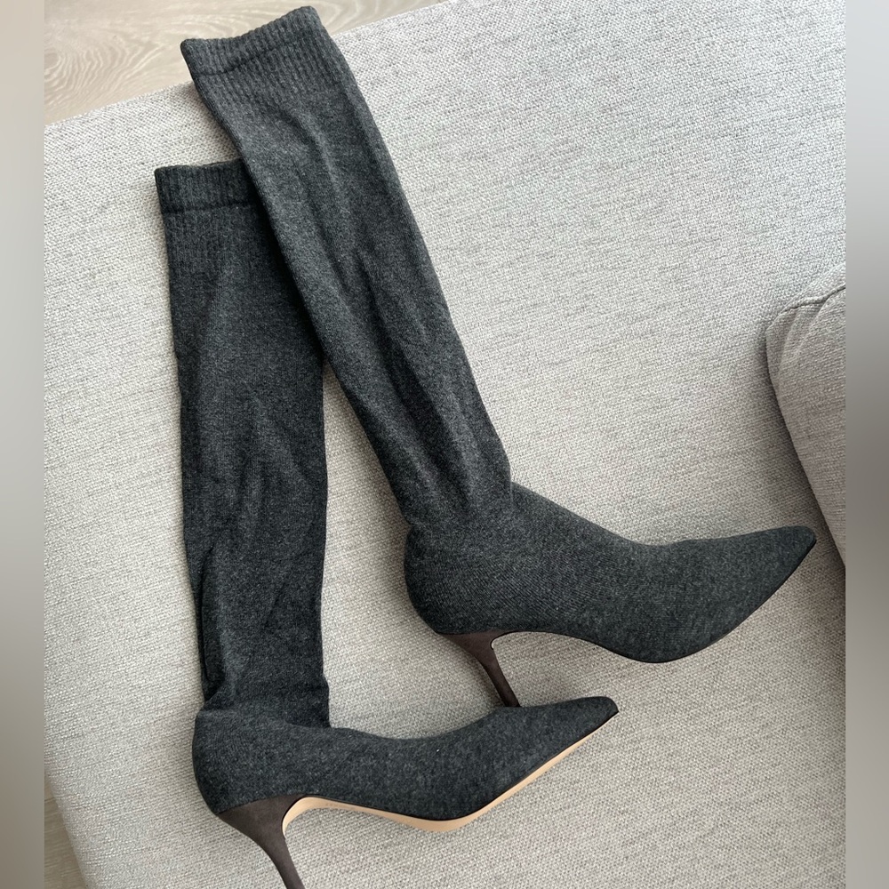 Zara Elegant Gray Women's Knee-High Boots
